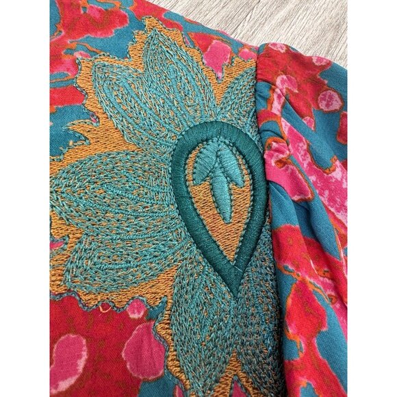 Figue Lucie Mini Dress Floral Embroidered Size XS Long Sleeve - Picture 10 of 13